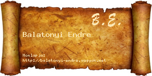 Balatonyi Endre névjegykártya